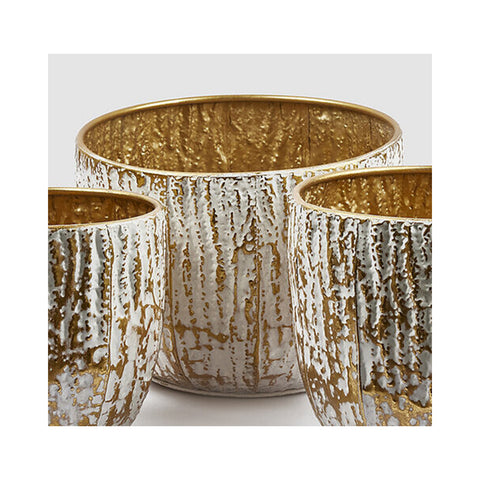 Vase à rainures en métal blanc/doré Edg Enzo de Gasperi 3 variantes (1 unité)