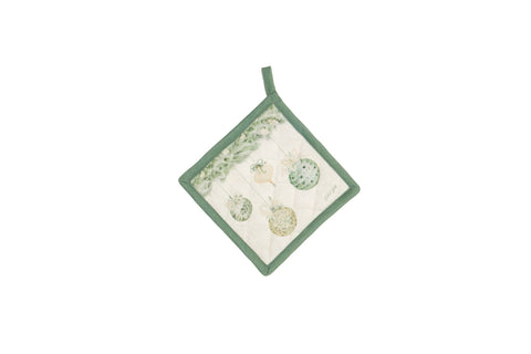 Nuvole di Stoffa Presina natalizia "SILENT GOLD" cotone verde 18x18 cm 2 varianti (1 unità)