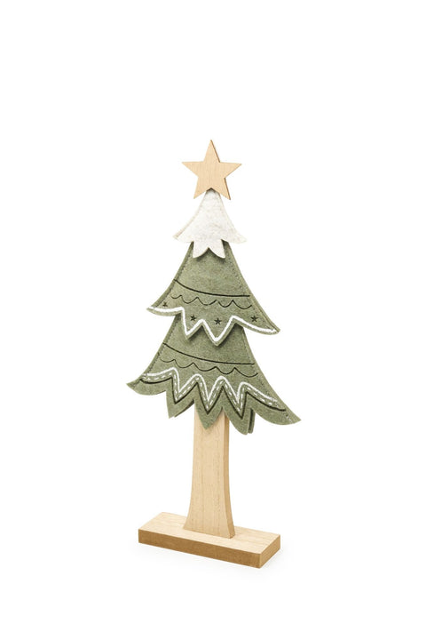 Lot de 2 sapins de Noël en feutre « Forêt enchantée » H 32/41 cm
