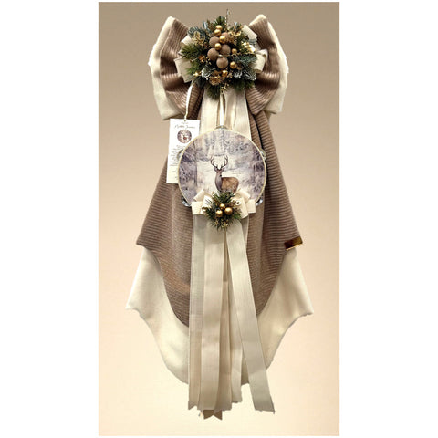 Madame Fioccò Fiocco di natale avorio/tortora "Nobile Inverno" 4 varianti(1 unità)