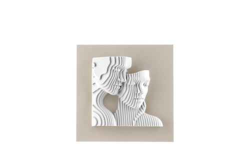 Bongelli Preziosi Quadro coppia stilizzato bianco/nocciola 50x50 cm