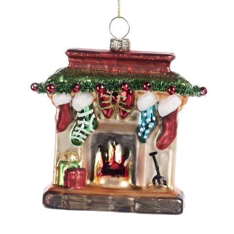 GOODWILL Tree Decoration, Glass Fireplace 10 cm