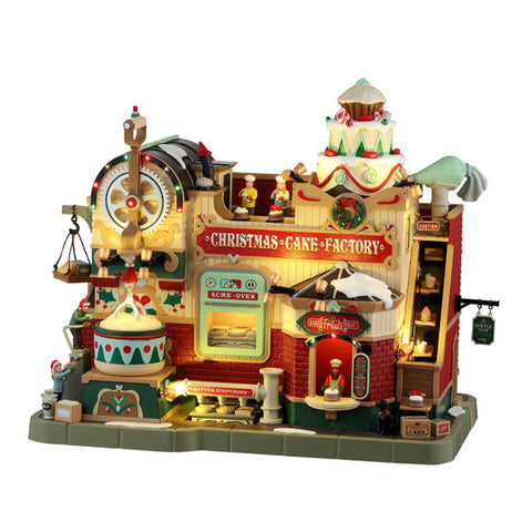 LEMAX Moving and music building "Christmas Cake Factory" in resin H24.5 x 27.8 x 17.7 cm