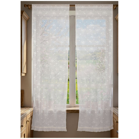 L'Atelier 17 Tendina vetrage in pizzo con rouches "Anemone" 45x140 cm 3 varianti(1 unità)