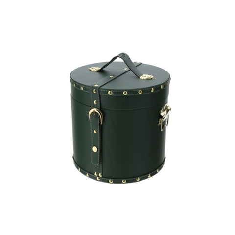 Boîte à chapeaux de rangement de Noël Hervit en éco-cuir D27xH26 cm