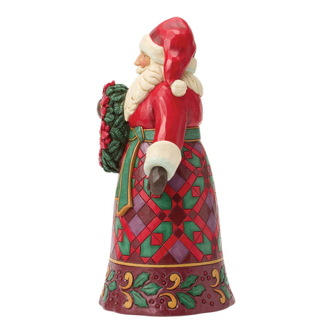 Enesco Statuina Babbo Natale con Ghirlanda, Jim Shore 18x14.5xH31 cm