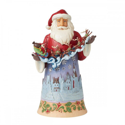 Enesco Babbo natale in resina con slitta "Jim Shore" 15x19xH30 cm