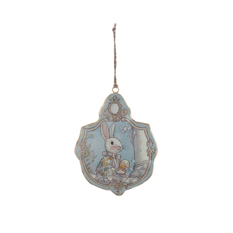 Blanc Mariclò Coniglio di Pasqua in metallo "Rococo" 11x18 cm 4 varianti(1 unità)