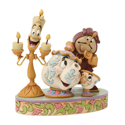 Enesco Disney Statuina Lumiere, Mrs Potts, Chip E Tockins H11.5 cm