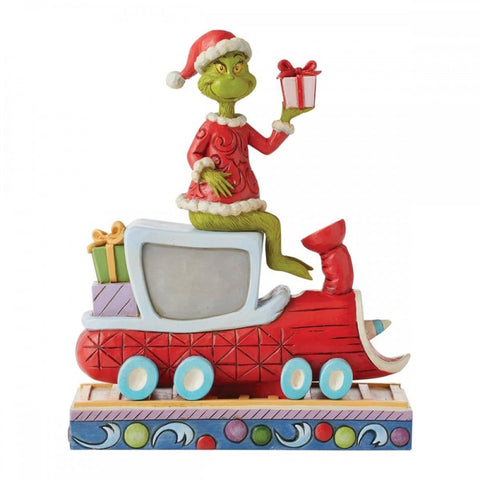 Enesco Statuina natalizia Grinch su treno "Jim Shore" 17x7,5xH20.5 cm