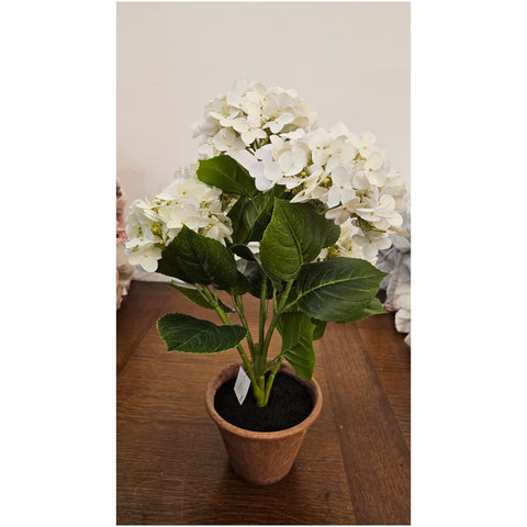 Fiori di Lena Piantina Fiore Ortensia sintetica artigianale 34x30xH50 cm 4 varianti(1 unità) - Angelica Home Stabia