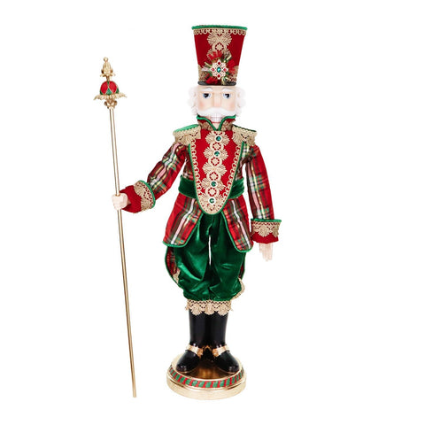 FABR.TART.NUTCRACKER ON BASE TT RD/GRN 96CM