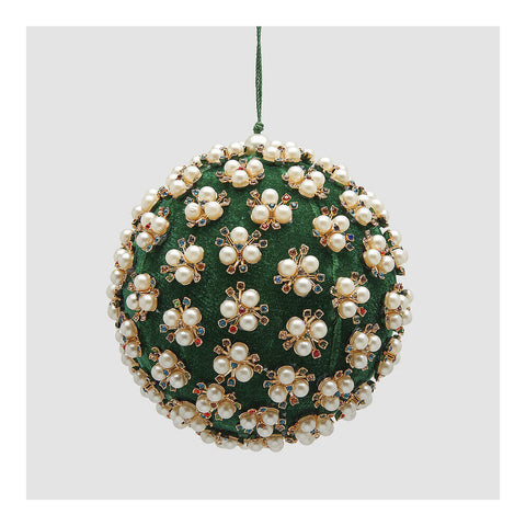EDG Enzo De Gasperi Sfera di natale palla con perle velluto D12 cm 2varianti (1unità)