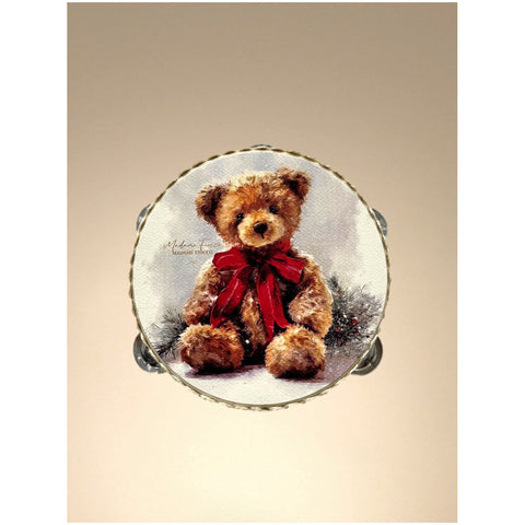 Madame Fioccò Tamburello decorativo di natale "Dolce Teddy" 3 varianti(1 unità)