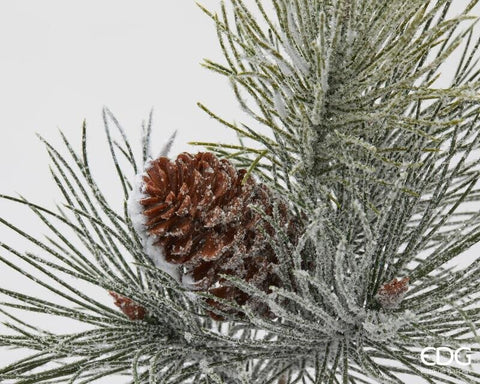 EDG Snowy pine branch with cones, synthetic decoration H36 cm