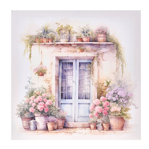 Nuvole di Stoffa Quadro canvas porta "Le Vie en Rose" 30x30x2.5 cm 2 varianti(1pz)