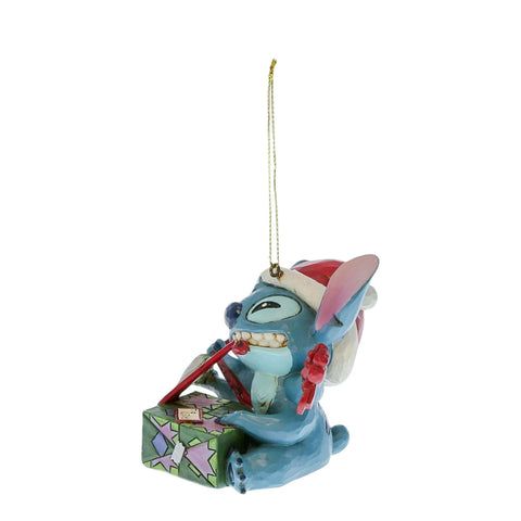 Enesco Christmas Tree Ornament, Stitch Unwrapping a Gift "Jim Shore" H9 cm