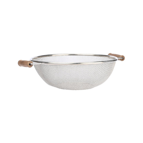Estia Home Scolapasta in acciaio inox con manici in legno "Allure" 26 cm