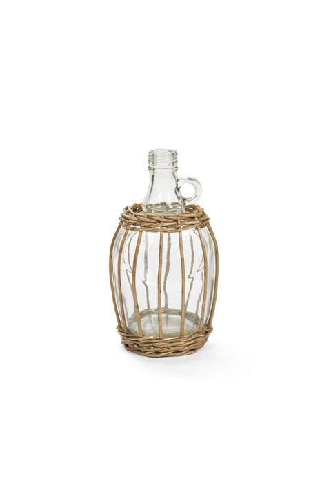 Nuvole di Stoffa Dama in vetro portafiori con vimini "PePen" 11x13.5xH25.5 cm