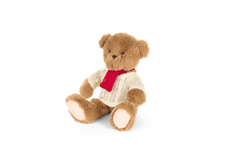 Nuvole di Stoffa Peluche di natale orsetto con maglione bianco H20 cm
