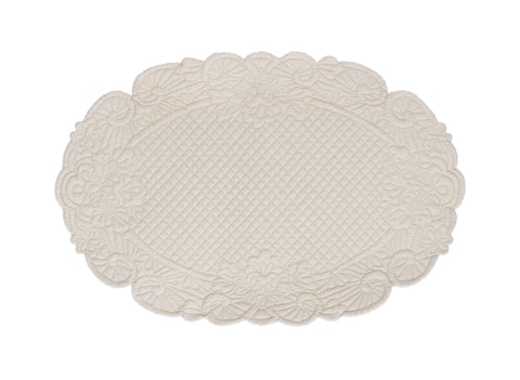 Blanc Mariclò Set 2 tovagliette americane ovali in cotone naturale "Carmen" 20x30 cm