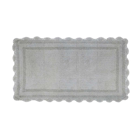 Blanc Mariclò Tappeto bagno in cotone grigio con crochet "Bagno Chiaro" 60x130 cm - Angelica Home Stabia