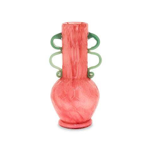 Henriette "Unique" pink/green blown glass flower vase D17xH34 cm