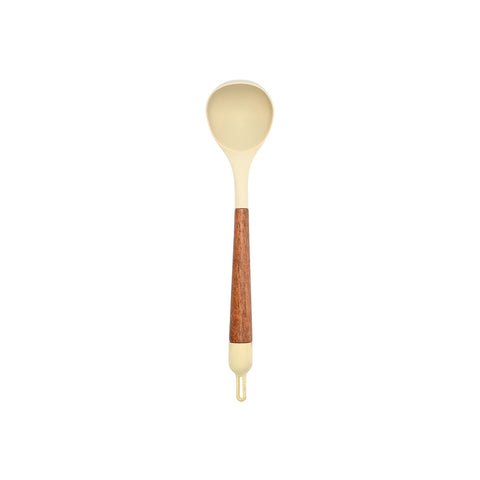 Estia Home Mestolo da cucina in silicone crema e legno "Allure" 34x7.5x7 cm