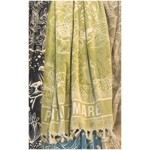 L'Atelier 17 Serviette de plage jacquard éponge + sac filet "Portami al Mare" 90x170 cm 4 variantes (1 unité)