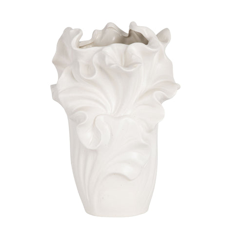 Eurolamp Vaso portafiori in ceramica bianco 16,2x14,5xH24,5 cm
