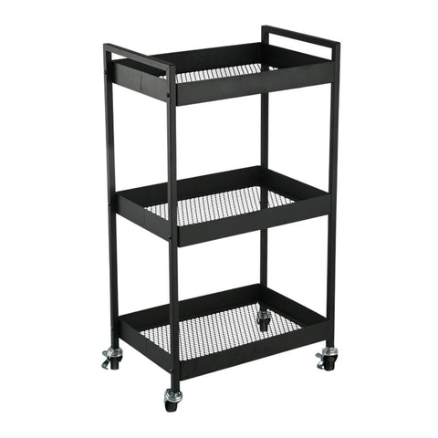 Estia Home Carello organizzativo 3 livelli in metallo nero 43.5x30.5xH79.5 cm