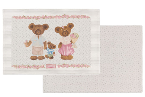 Ensemble de 2 sets de table en coton Cloth Clouds avec ours en peluche « Sweet Bear », 33 x 50 cm, 2 variantes (2 unités)