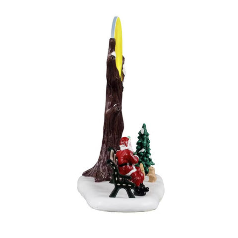 LEMAX Père Noël et Mère Noël scène lumineuse LED "Romance Pole Nord" H19x14x9 cm