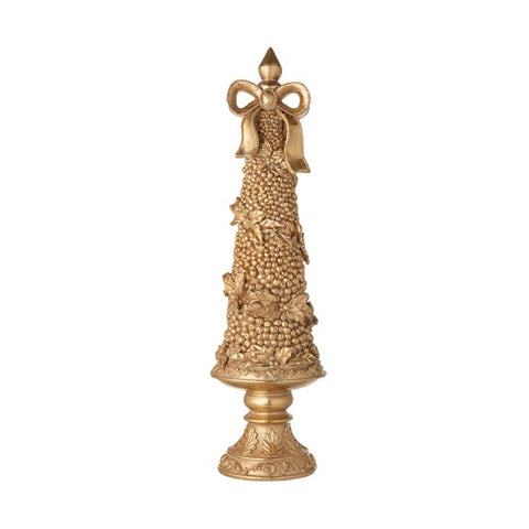 L'arte di Nacchi Albero di natale grande in resina oro D13,5xH46 cm