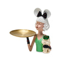 Henriette Statuina decorativa Minnie in resina con vassoio "Majorette" 26xH27 cm - Angelica Home Stabia