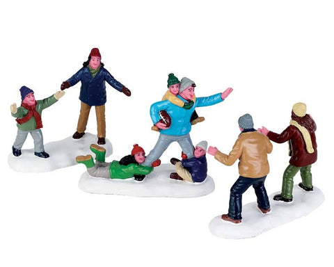 LEMAX Set 3 Personaggi "Family Football" in resina H7 cm