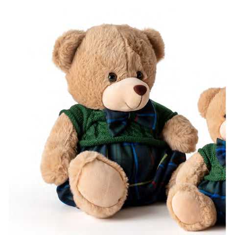 Fiori di lena Peluche Orsetto Teddy di Natale con fiocco H30 cm 2 varianti(1 unità)