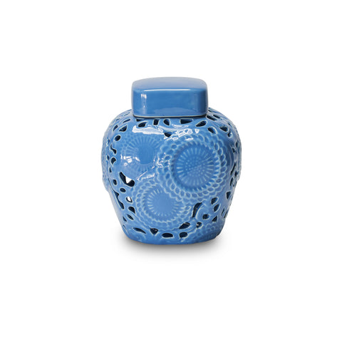 Henriette Potiche in perforated ceramic sugar paper "Kyoto" D14.5xH16 cm