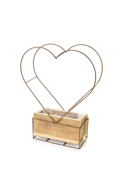 Lot de 2 cœurs en tissu Nuages ​​avec boîte « Forêt enchantée » H38/41 cm