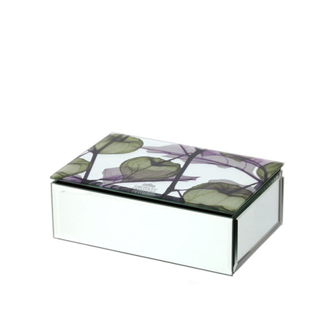 Hervit Cofanetto in legno/specchio verde "Alkekengi" 15x10x5 cm - Angelica Home Stabia