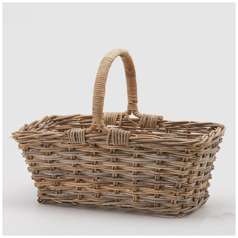 Edg Rectangular rattan basket with handles 60x33xH45 cm