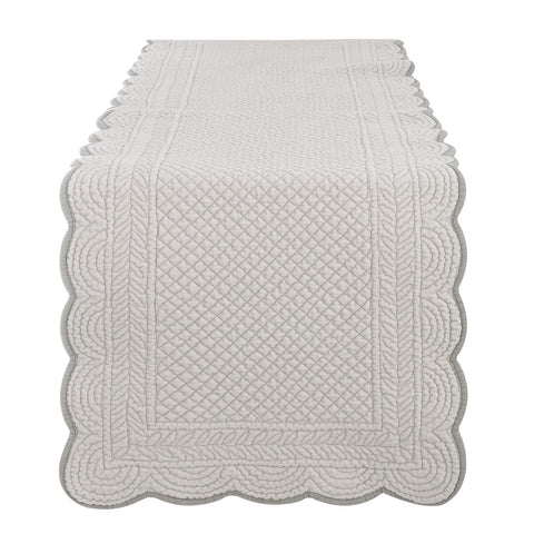 Blanc Mariclò Tapis de couloir en velours ivoire Shabby Chic "Carmen" 45×140 cm