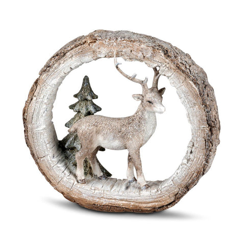 Stone Deer with Circle 20x6x18 cm