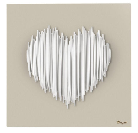 Bongelli Preziosi Quadro con cuore stilizzato bianco/nocciola 15x15 cm