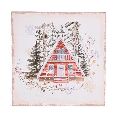 Toile de Noël Nuages ​​en tissu "Carte de Noël" 30x30x2,5 cm 2 variantes (1pc)