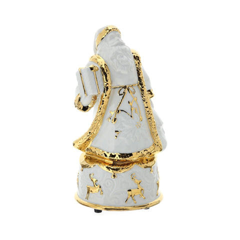 Hervit Carillon Santa Claus in white and gold porcelain 21 cm