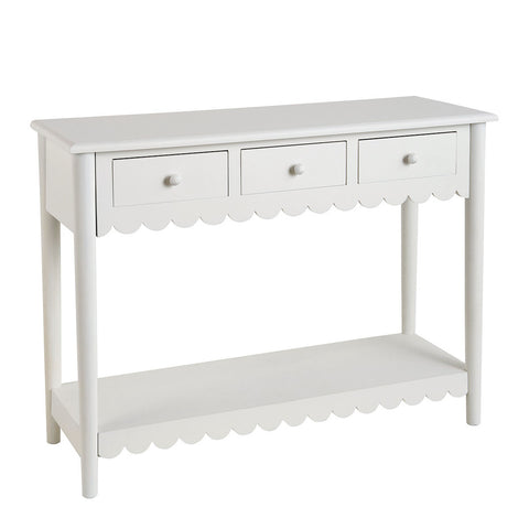 Mathilde M Console rettangolare in legno pino/mdf bianco "Élise" 105x75x35 cm