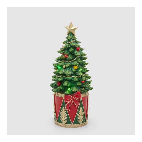 EDG Decoration with LED tree with drum polyresin D16 H37 cm