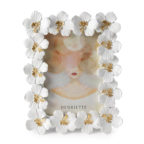 Henriette Portafoto Petalo Chic bianco/oro "Ostuni" 20x24,5cm(13x18cm)
