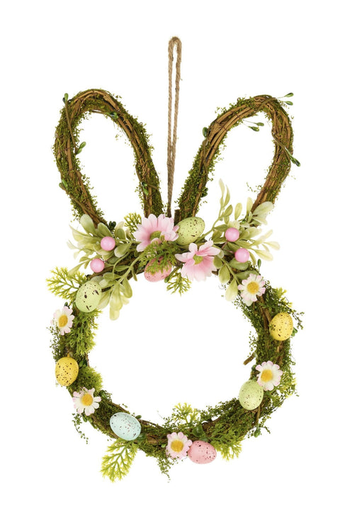 Nuvole di Stoffa Ghirlanda Fuoriporta Coniglio di Pasqua in vimini "PePen" 32x22x5 cm